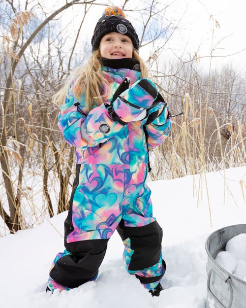 Deux Par Deux Girl Winter Mittens Teknik In Blue