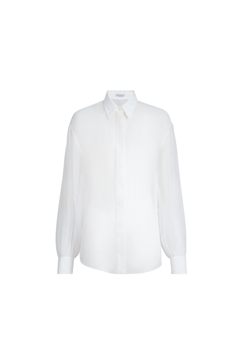 Crispy silk shirt, Alternate, color, White