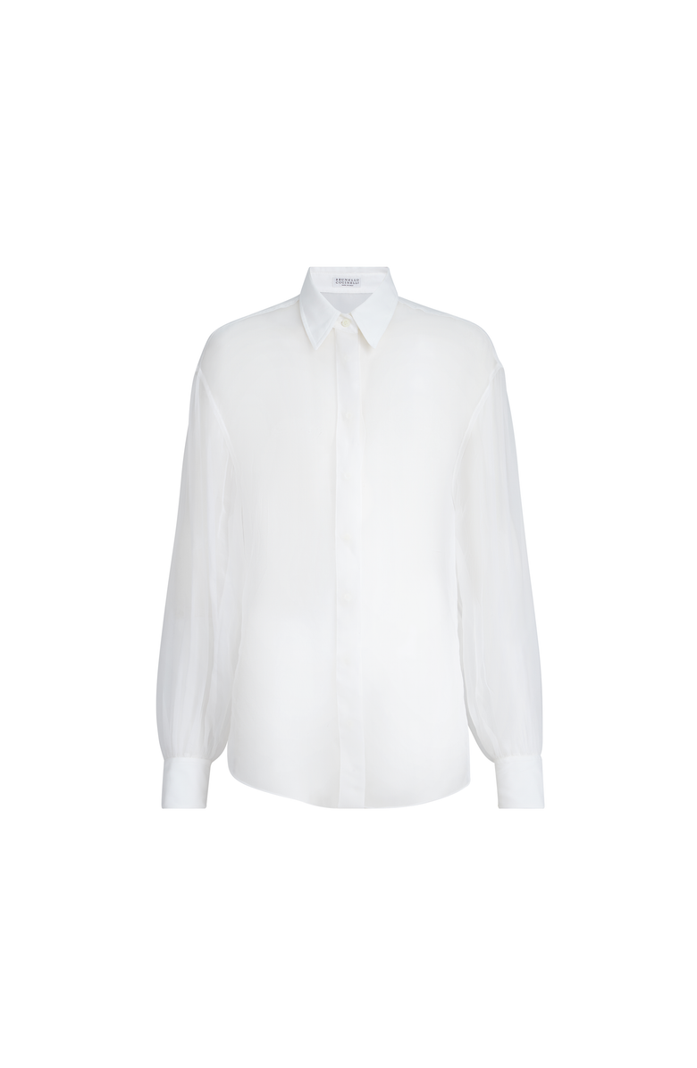 Brunello Cucinelli Crispy silk shirt, Alternate, color, White