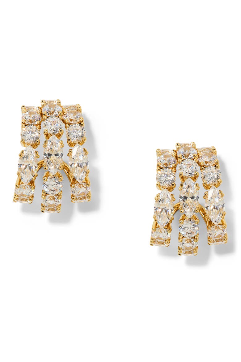Twinnie Multi Row Hoop Earrings, Main, color, GOLD