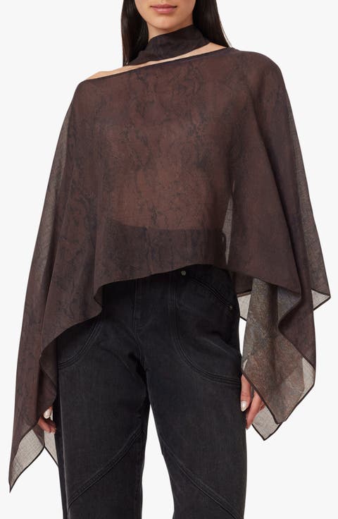 Snake Print Scarf Top