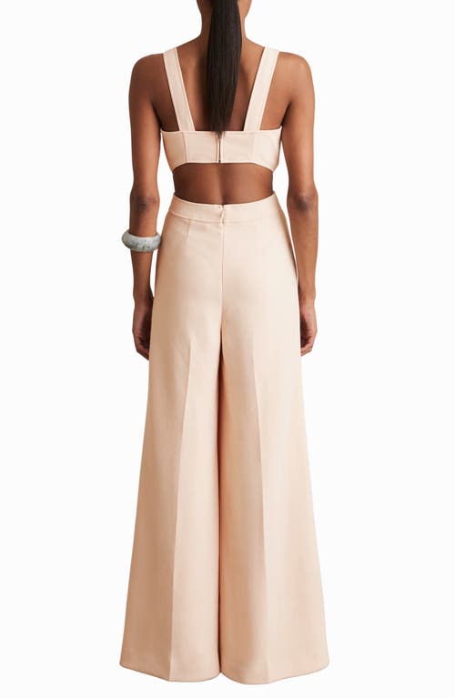 Reiss Dion Sleeveless Wide Leg Jumpsuit In Neutral