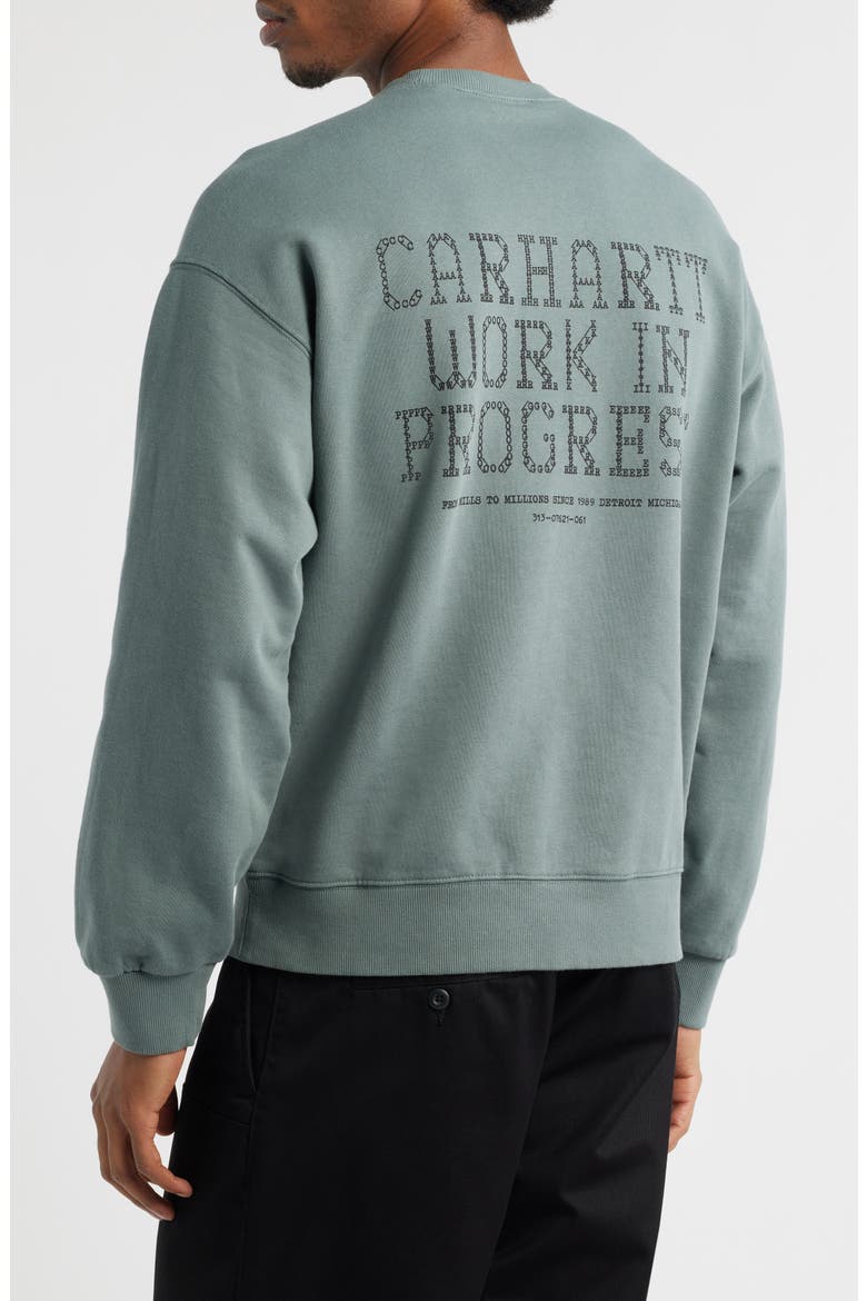 Punched Graphic Sweatshirt, Alternate, color, VELVET GREEN