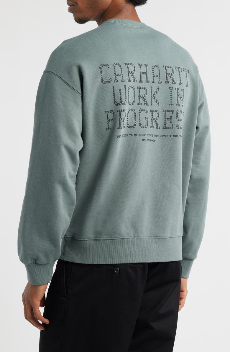 Carhartt Work In Progress Punched Graphic Sweatshirt, Alternate, color, Velvet Green