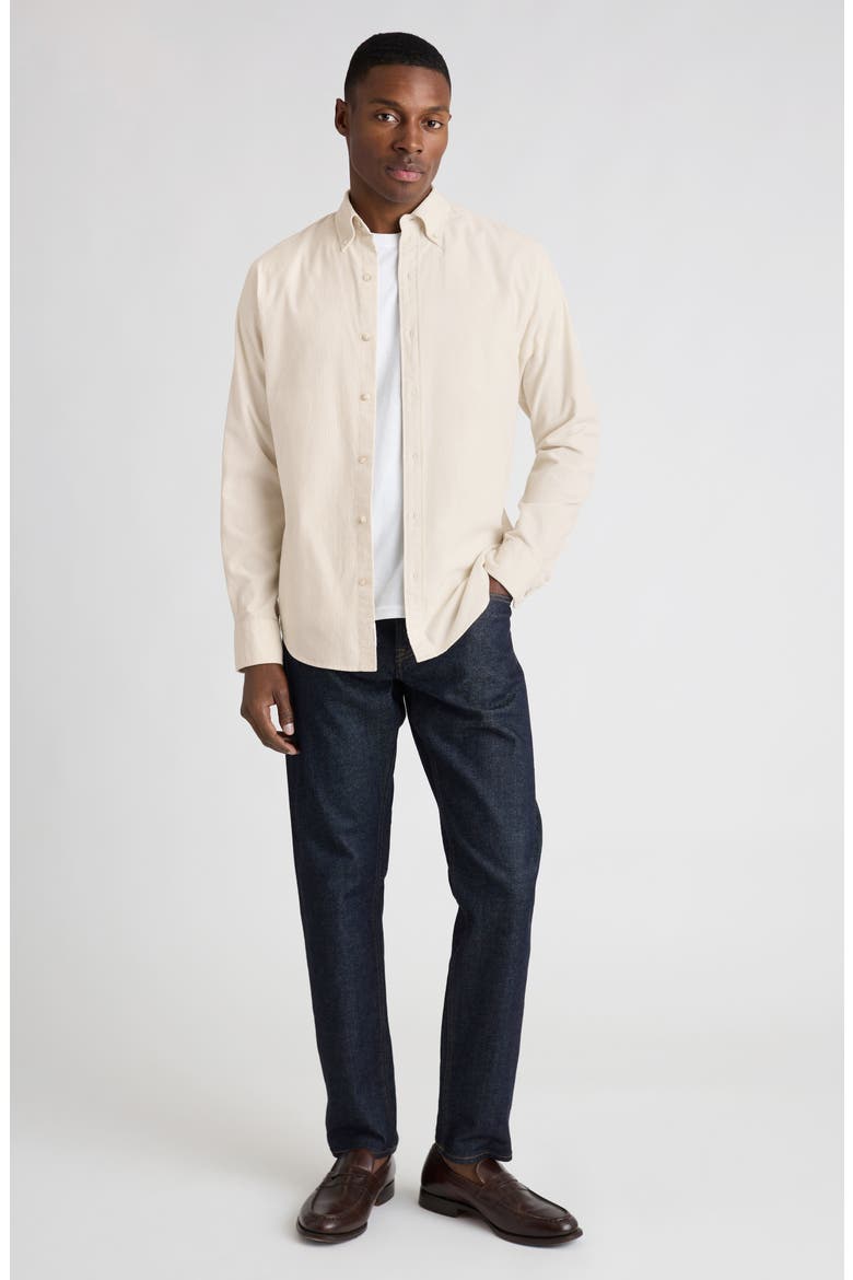 Slim Fit Corduroy Button-Down Shirt, Alternate, color, SILVER BIRCH