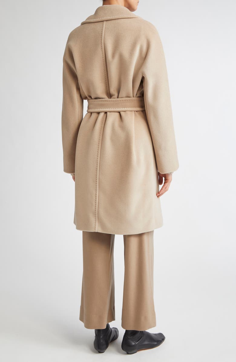 Max Mara Studio Scire Belted Virgin Wool Wrap Coat, Alternate, color, Beige