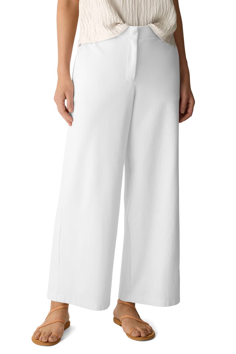 High Waist Ankle Wide Leg Pants, Main, color, WHITE