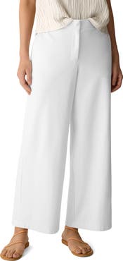 Eileen Fisher High Waist Ankle Wide Leg Pants