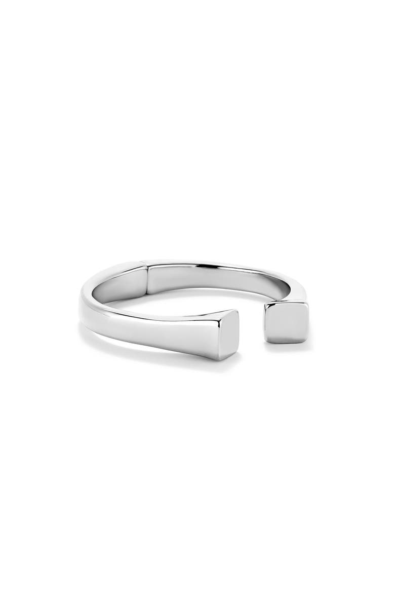 Polished Block Cuff, Alternate, color, Silver