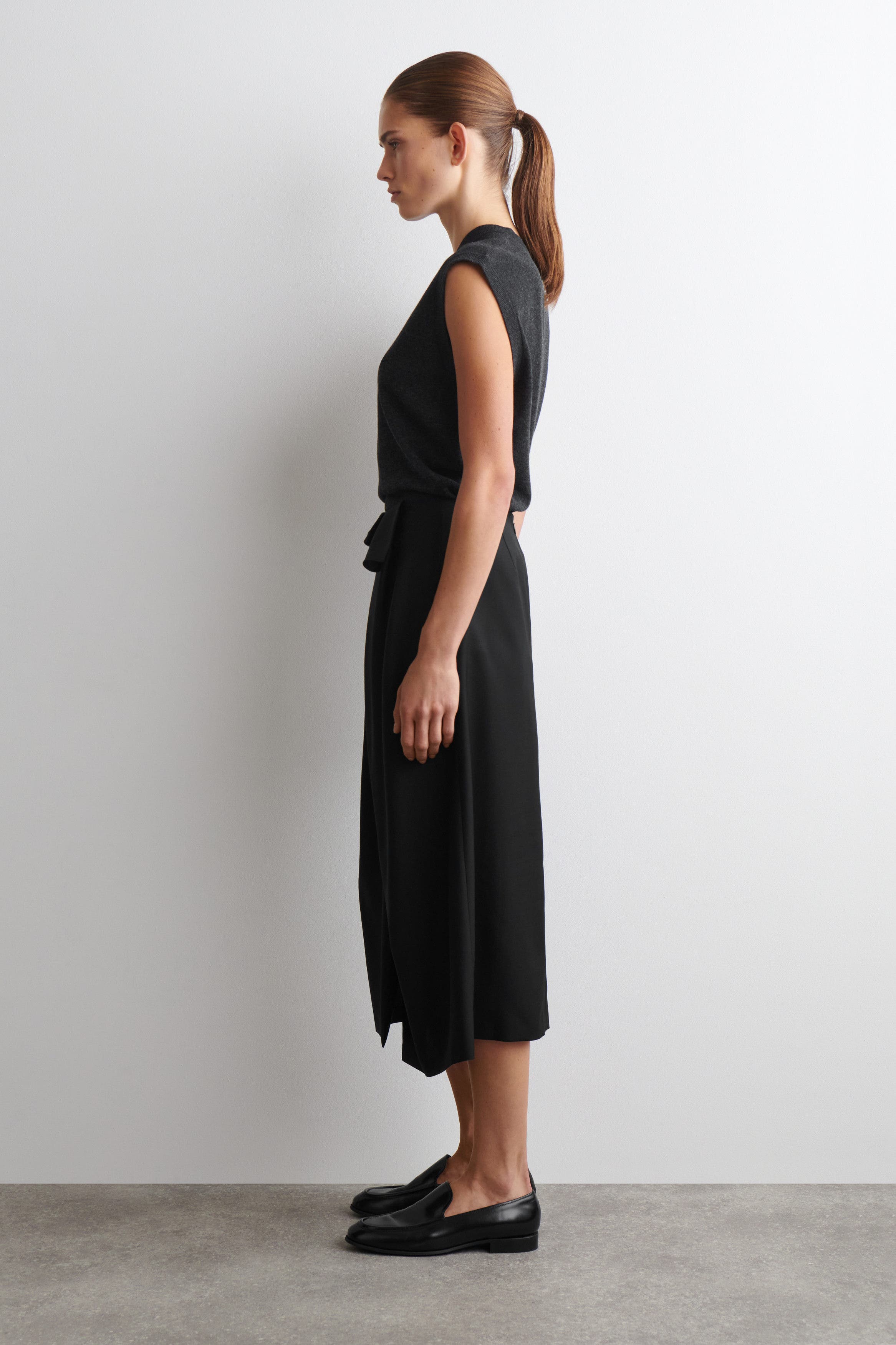 Draped Wool Wrap-Effect Midi Skirt - image 2