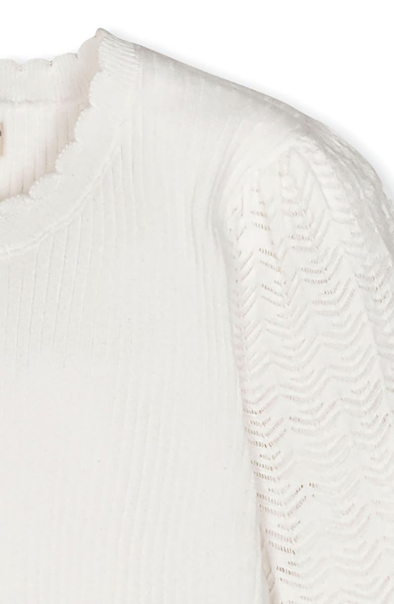 Hope & Henry Organic Pointelle Sleeve Henley Sweater, Alternate, color, Soft White