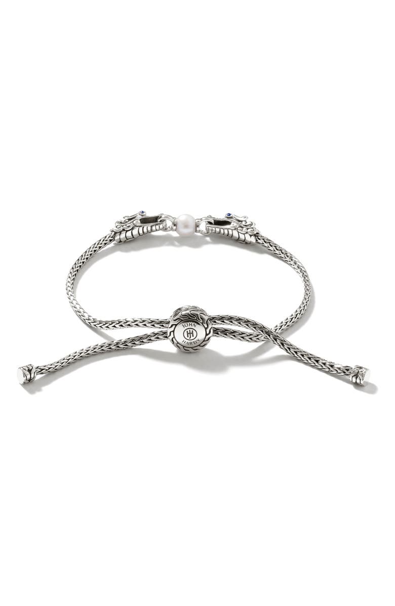 John Hardy Legends Naga Double Dragon Head Pearl Adjustable Bracelet, Alternate, color, 