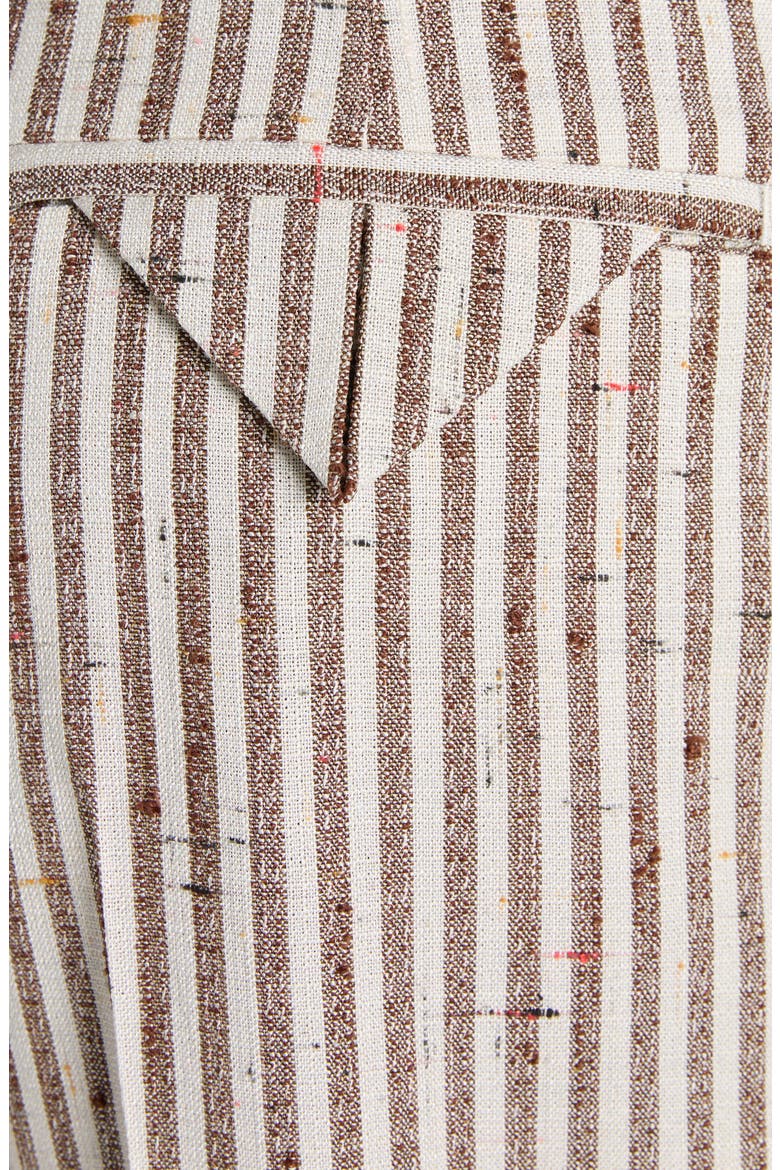 Flecked Stripe Pleated Pants, Alternate, color, TALC/ LOAM