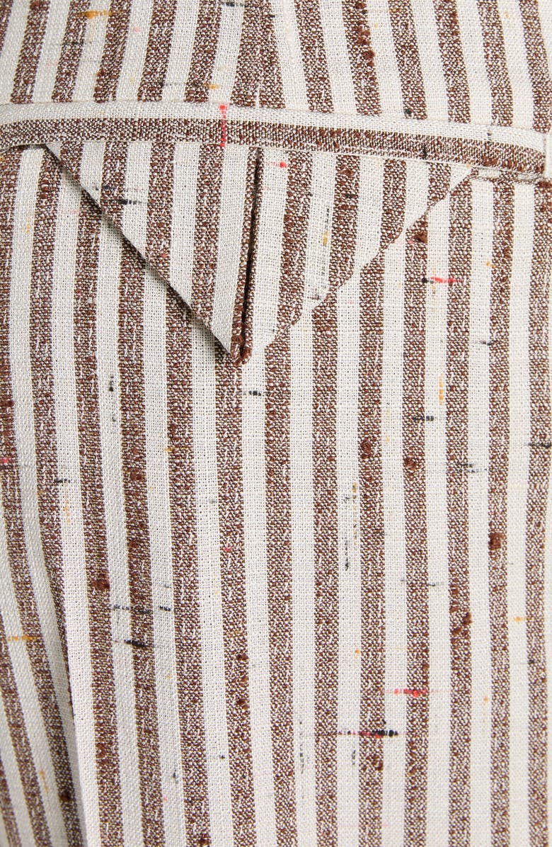 Bottega Veneta Flecked Stripe Pleated Pants, Alternate, color, Talc/ Loam