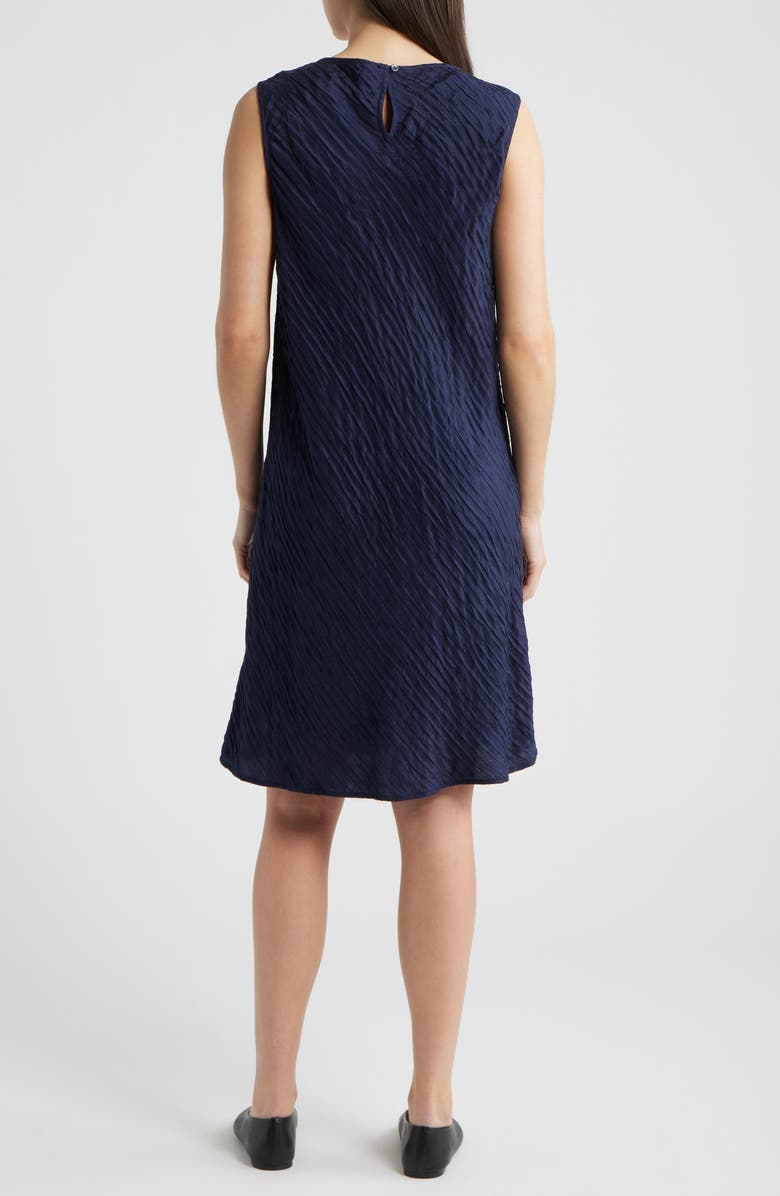 Eileen Fisher Jewel Neck Silk Dress, Alternate, color, Ink