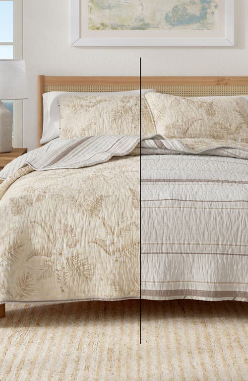 Woven & Weft Tropical Floral Cotton Quilt & Sham Set In Sand Floral