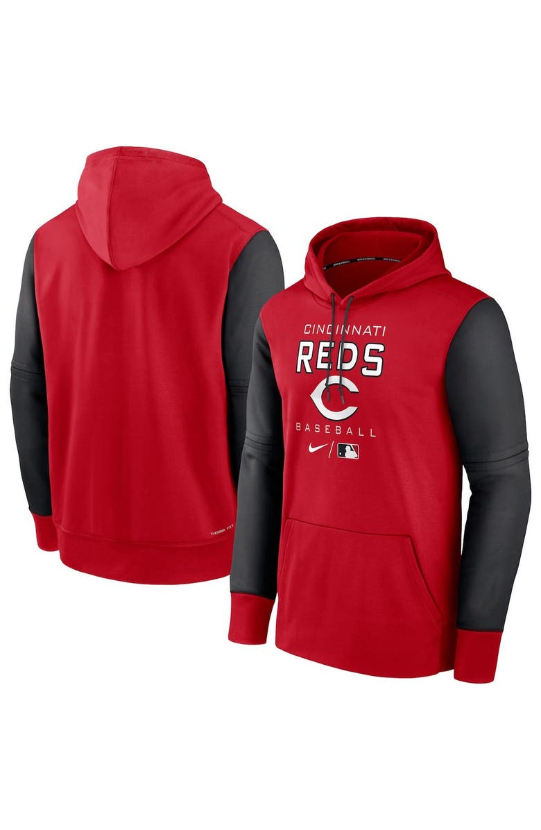 Nike Men's Nike Red/Black Cincinnati Reds Authentic Collection Performance Hoodie, Main, color, 