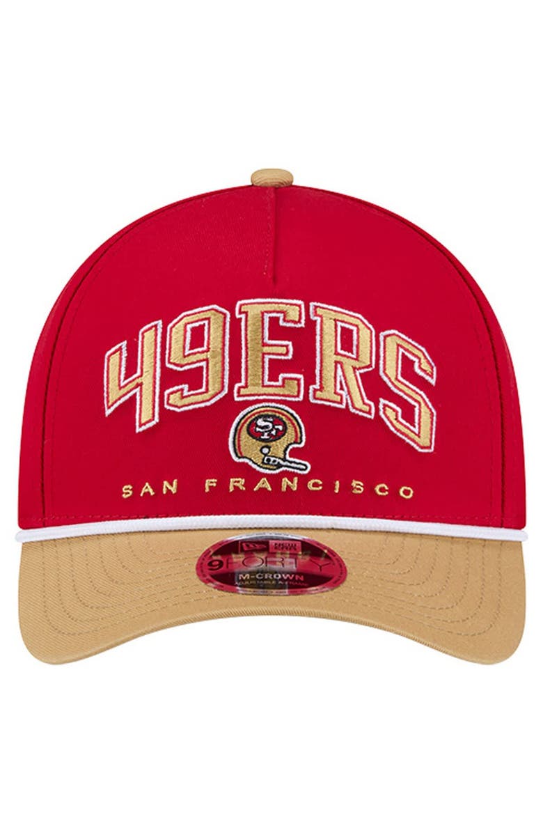 New Era Men's New Era Scarlet San Francisco 49ers Throwback Arch COOLERA 9FORTY A-Frame M-Crown Adjustable Hat, Alternate, color, Scarlet