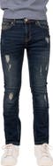 XRAY Kids' Raw X Rip & Repair Distressed Neon Stitch Jeans