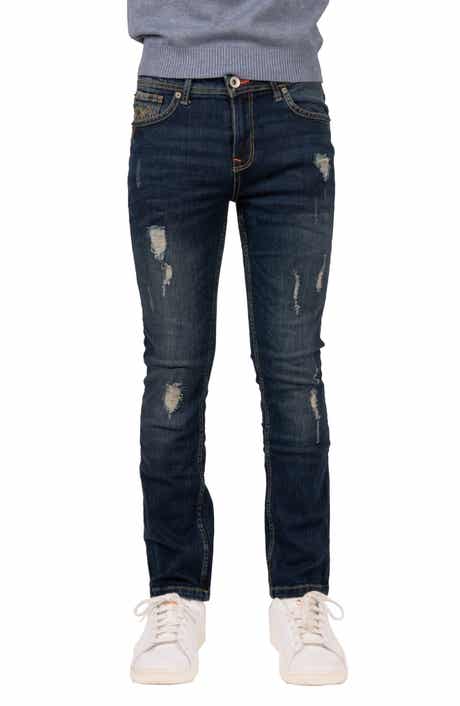 XRAY Kids' Raw X Rip & Repair Distressed Neon Stitch Jeans