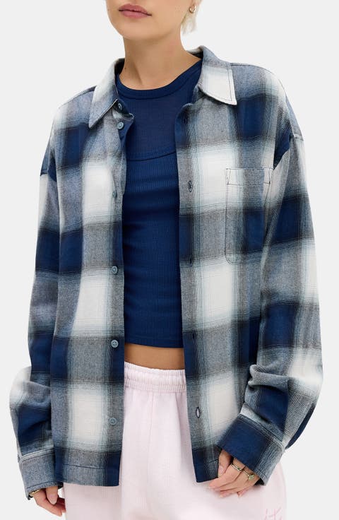 Shadow Check Button-Up Shirt