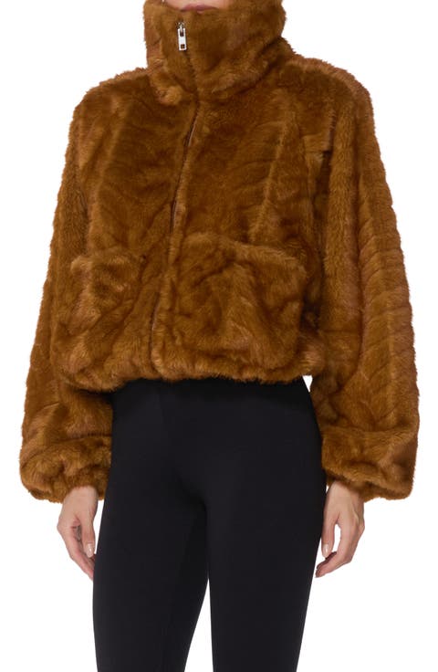 Balloon Faux Fur Bomber Jacket