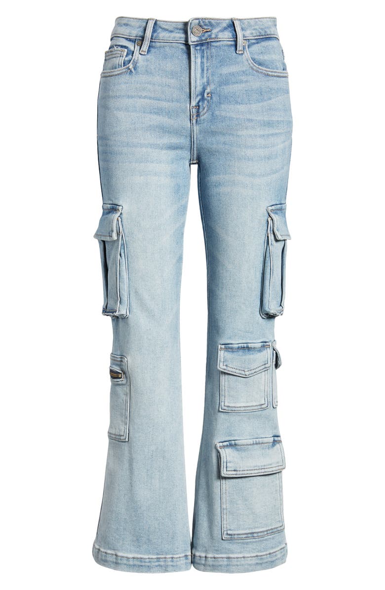 HIDDEN JEANS Crop Flare Cargo Jeans, Alternate, color, 