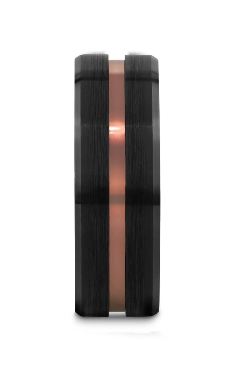 Larson Jewelers Nevan Flat Brushed Tungsten Wedding Band, Alternate, color, Black / Espresso