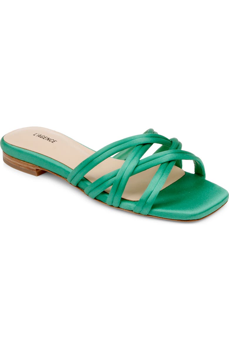 L'AGENCE Abelle Slide Sandal, Main, color, Amazon Green