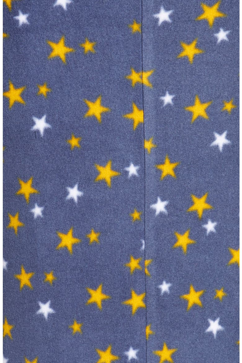 Microfleece Hooded Jumpsuit Pajamas, Alternate, color, BLUE VINTAGE STARS