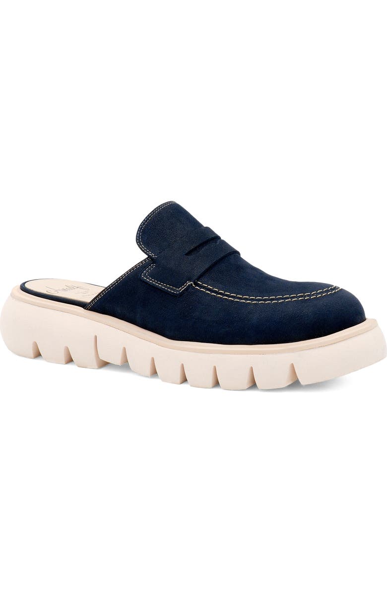 Amalfi by Rangoni Rapido Lug Sole Penny Loafer, Main, color, Navy Long Beach