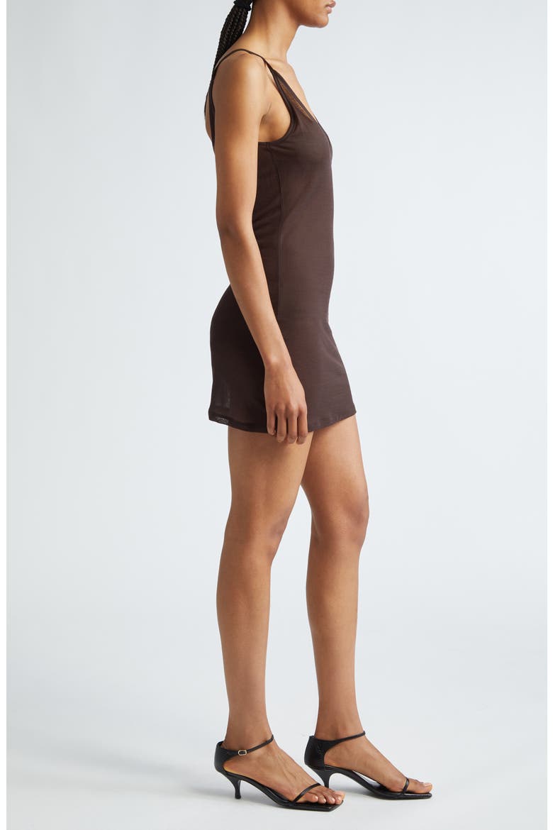 Colmado Semisheer Knit Minidress (Nordstrom Exclusive), Alternate, color, BROWN