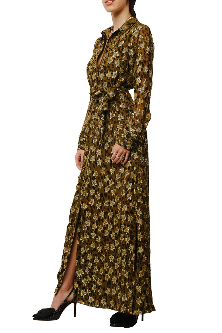 Jynai Long Sleeve Shirtdress, Alternate, color, BROWN