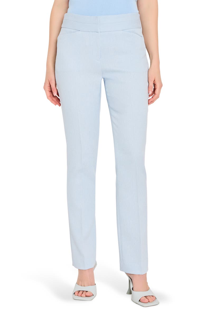 Tahari ASL Bell Bottom Pants, Main, color, Ice Blue