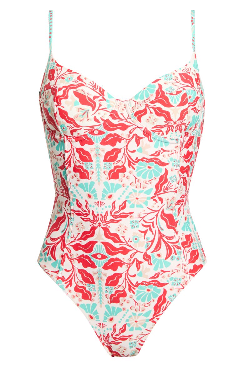 Jayda Underwire One-Piece Swimsuit, Alternate, color, FLAME COMBO