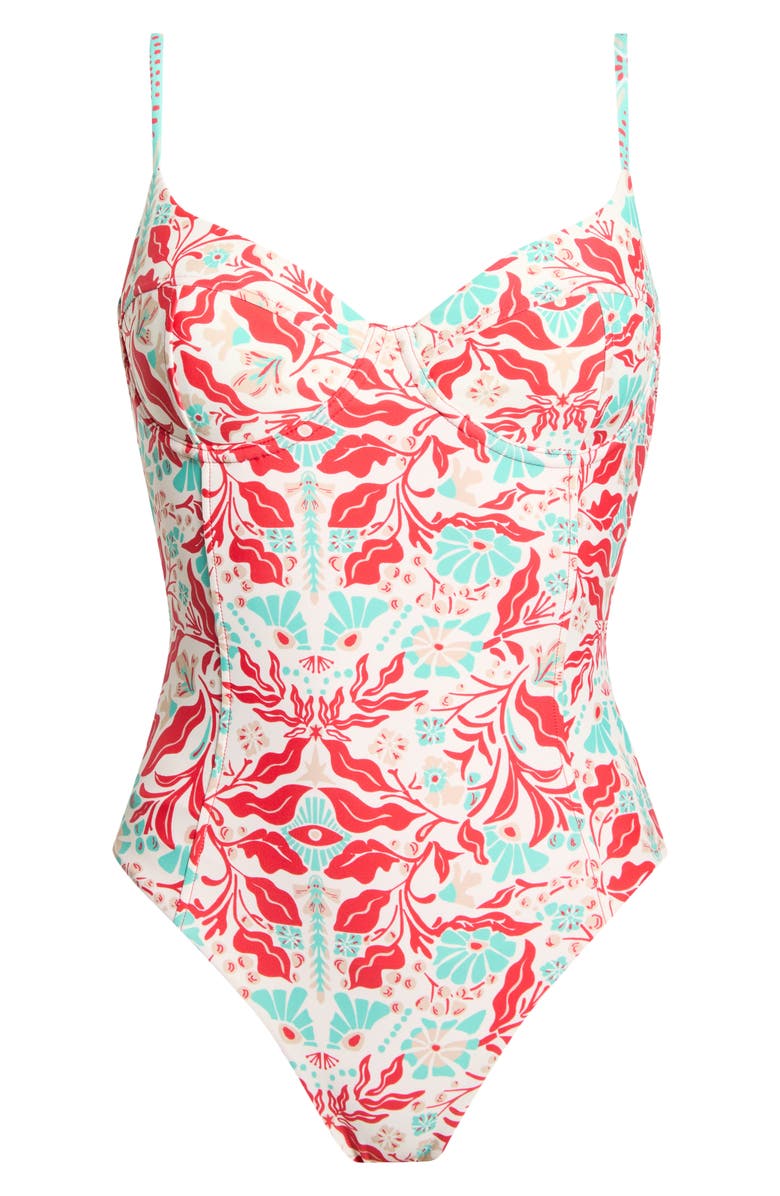 Ramy Brook Jayda Underwire One-Piece Swimsuit, Alternate, color, Flame Combo