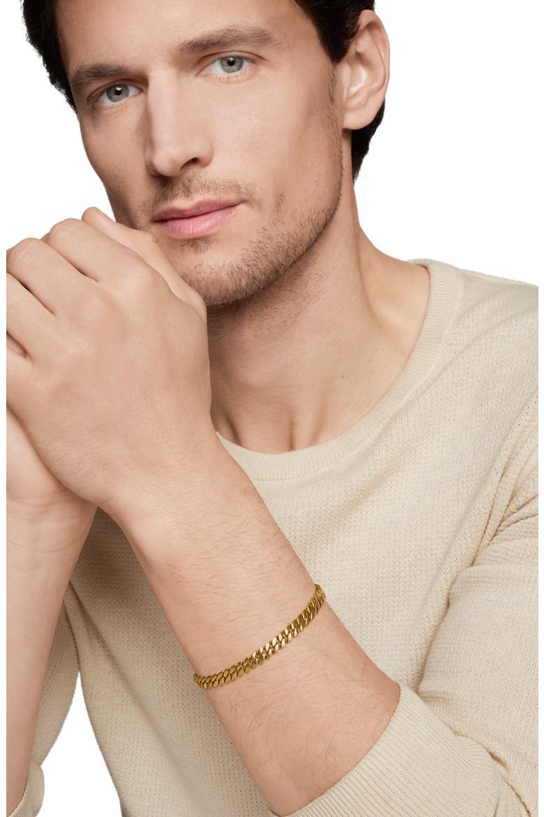 6mm Men's Curb Chain Bracelet in 18K Yellow Gold, Alternate, color, 18K YELLOW GOLD