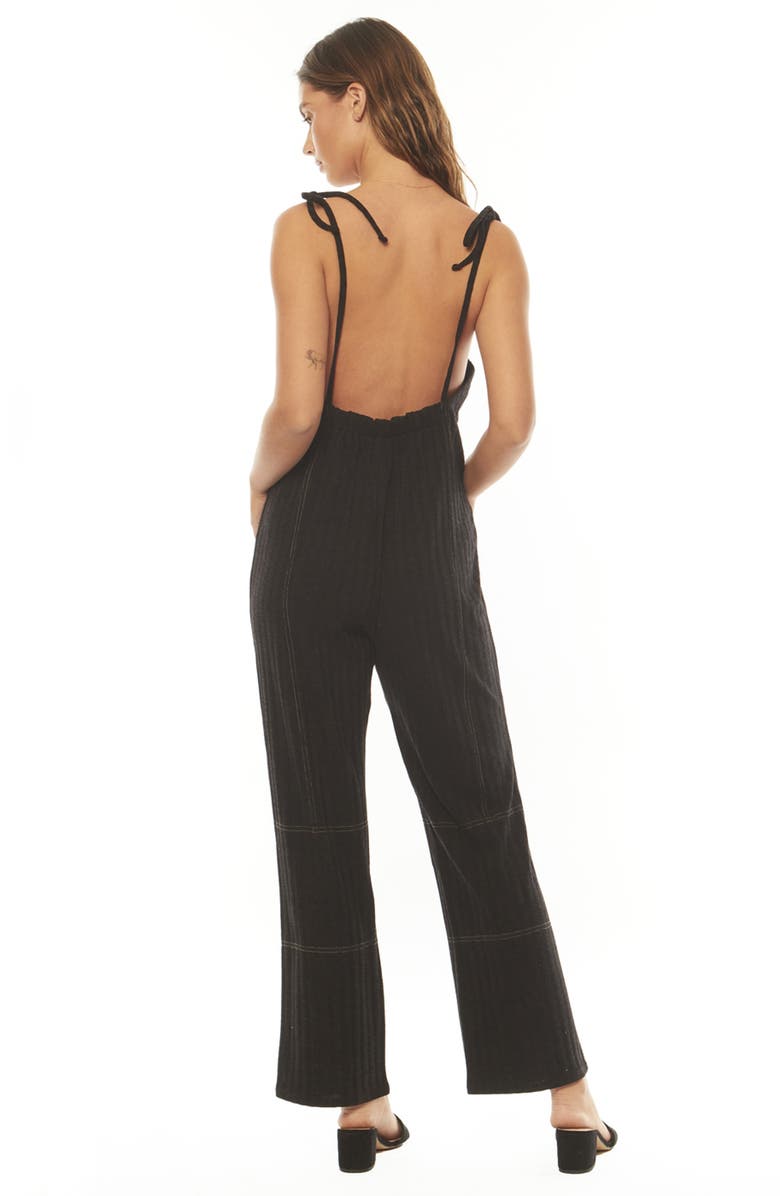Amuse Society Sunbath Knit Jumpsuit, Alternate, color, Black