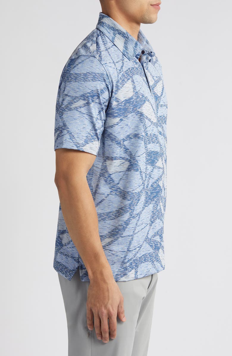 Johnston & Murphy XC4<sup>®</sup> Geo Print Performance Polo, Alternate, color, Blue