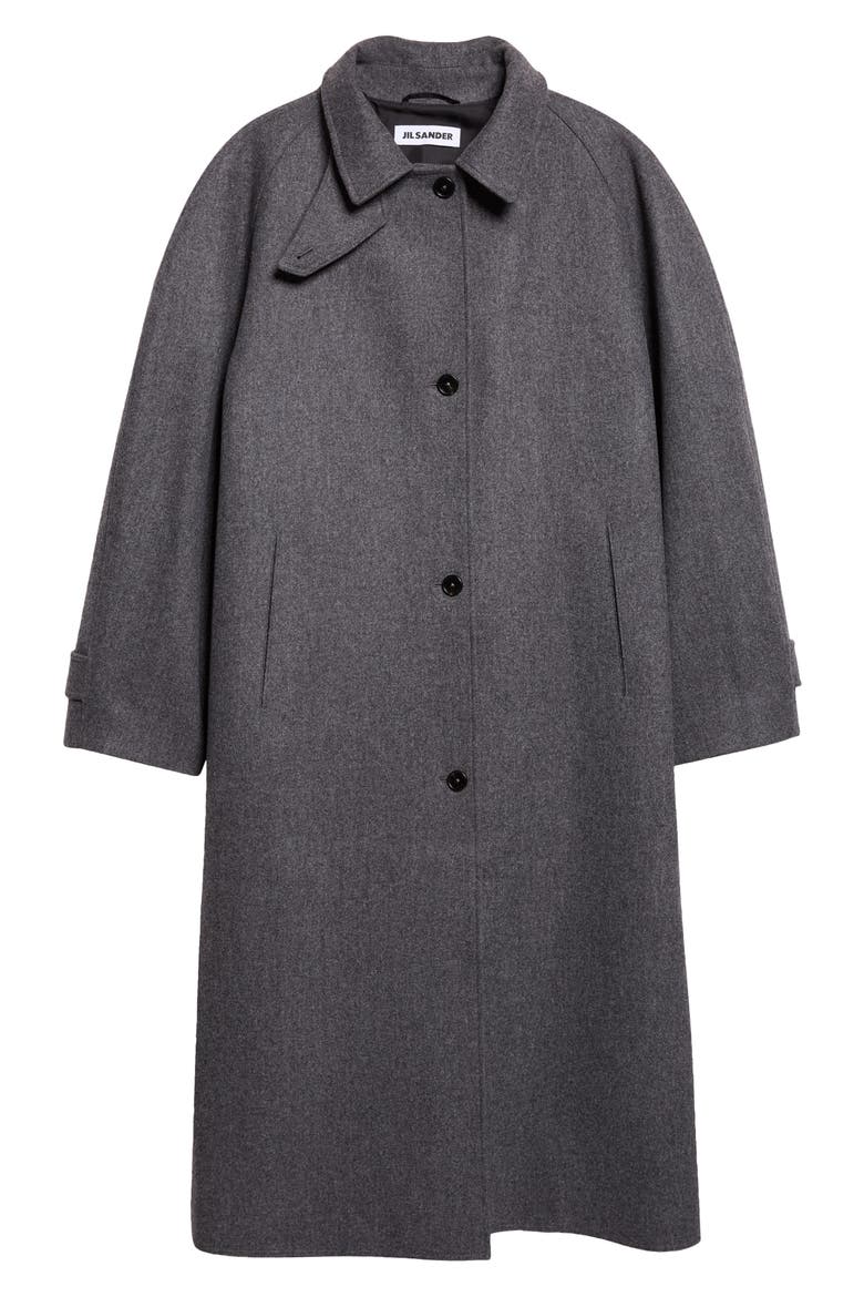 Oversized Raglan Sleeve Wool Blend Coat, Main, color, FOG