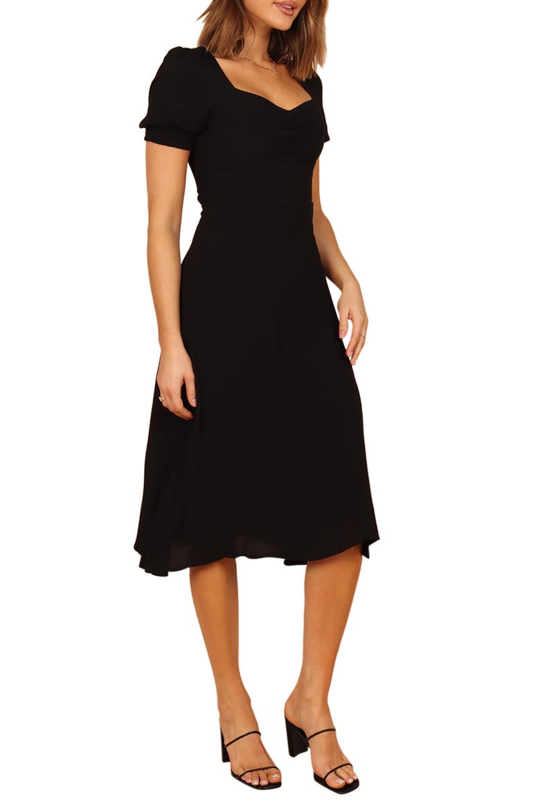 Franklin Puff Sleeve Dress, Alternate, color, EBONY