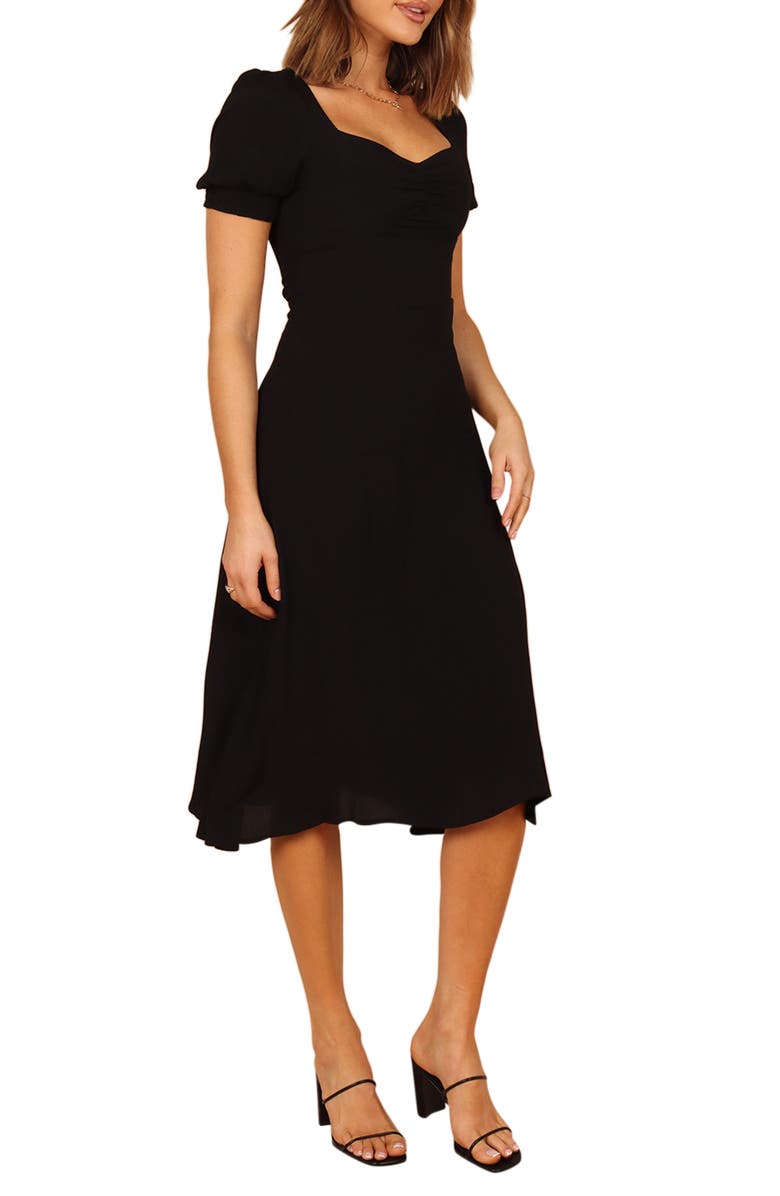 Petal & Pup Franklin Puff Sleeve Dress, Alternate, color, Ebony