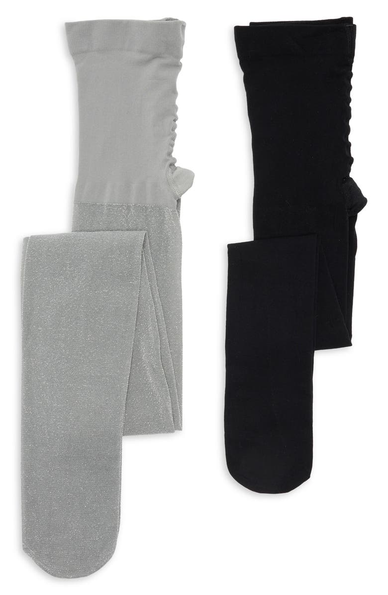 Nordstrom Kids' Assorted Two-Pack Glitter Tights, Main, color,