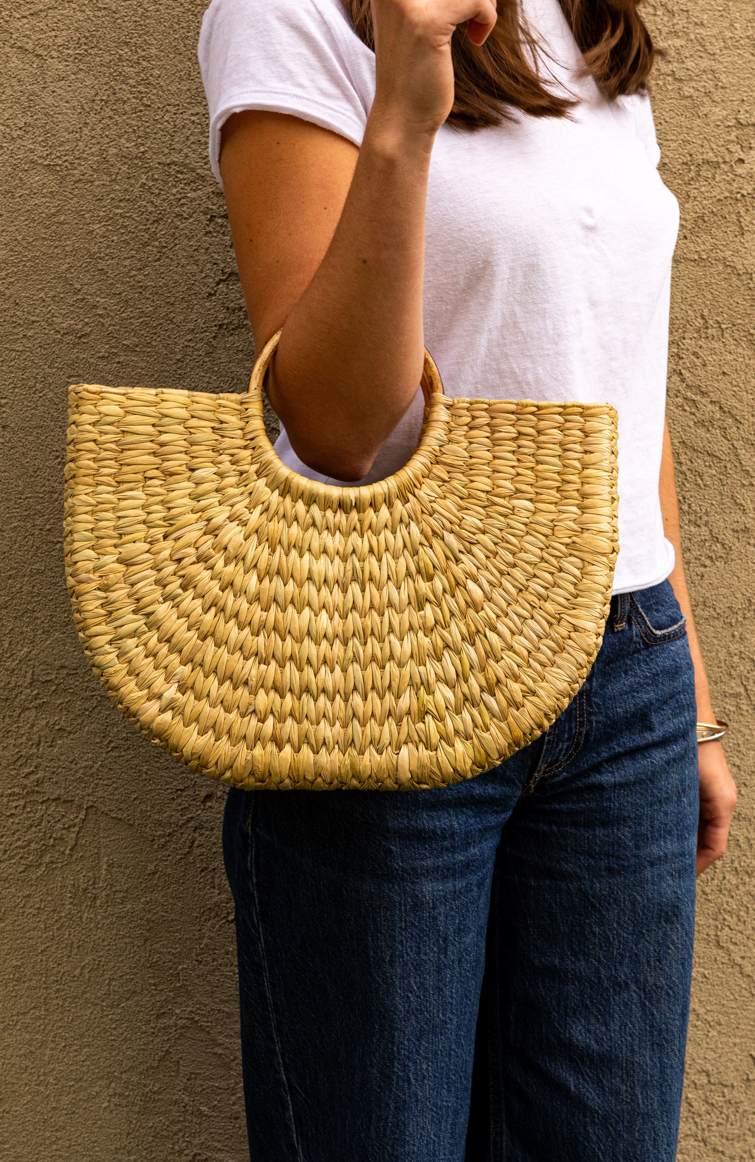 Verve Culture Circle Handle Palm Tote, Alternate, color, Tan