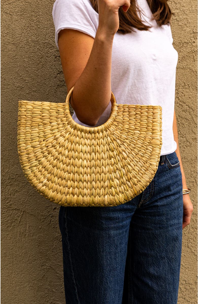 Verve Culture Circle Handle Palm Tote, Alternate, color, Tan