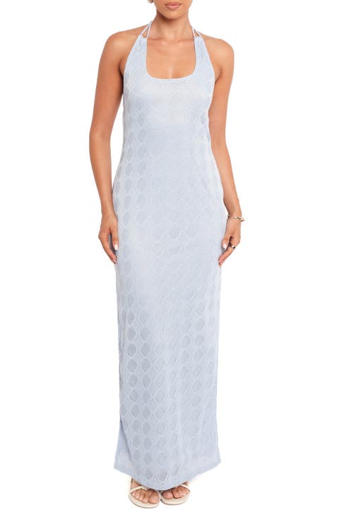 Sonia Open Stitch Maxi Halter Dress