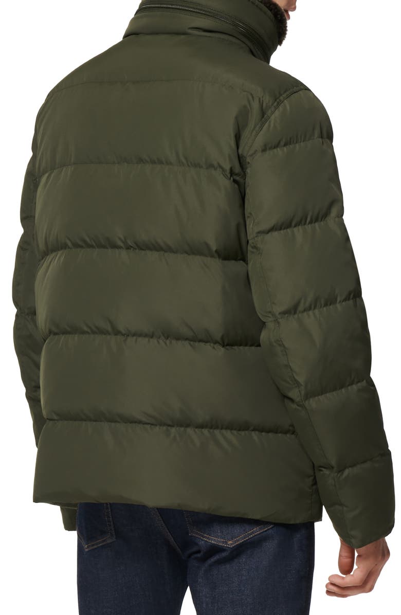 Marc New York Horizon Down & Feather Coat with Faux Fur Collar, Alternate, color, Military