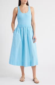 Nation LTD Sadelle Mixed Media Midi Dress