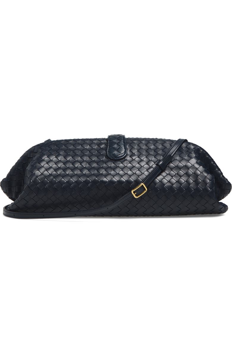 Bottega Veneta Lauren Intrecciato Clutch, Alternate, color, 4346 Midnight-Brass V