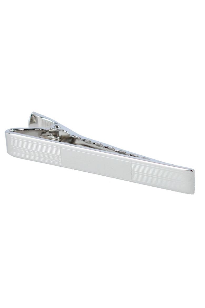 Engine Turned Sterling Silver Micro-Lined  Tie Bar, Main, color, Silver
